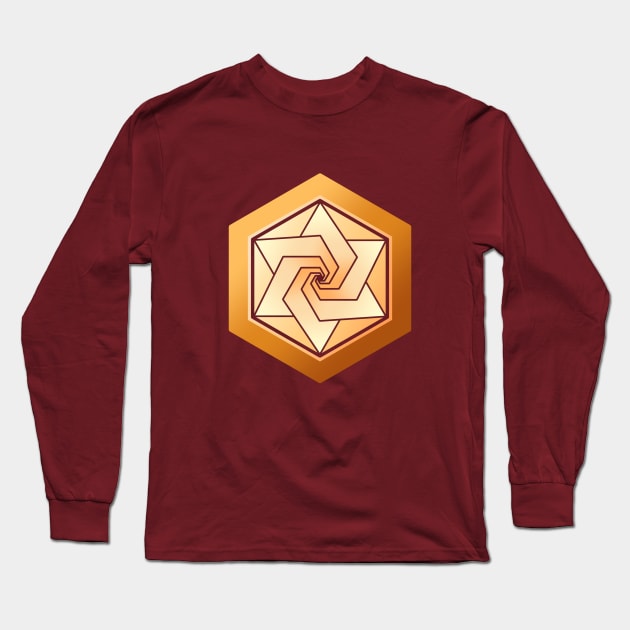 Starry Hexagon Pattern Long Sleeve T-Shirt by Keratra